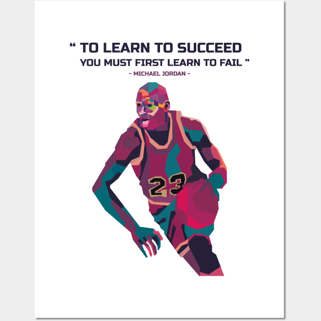 Abstract Michael jordan and his quotes in WPAP Wall Art by smd90